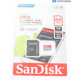SanDisk microSDHC UHS-I mit Adapter 64GB, 100 Mb/s (285863)