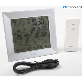 Technoline WD2000 Satelliten Wetterstation mit Außensensor Luftdruck Wettervorhersage silber (286428)