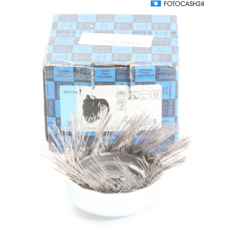 Pferd 43703021 Topfbürste TBG M14 Gewinde gezopft Edelstahl-Diamant-Draht Ø100mm (286736)