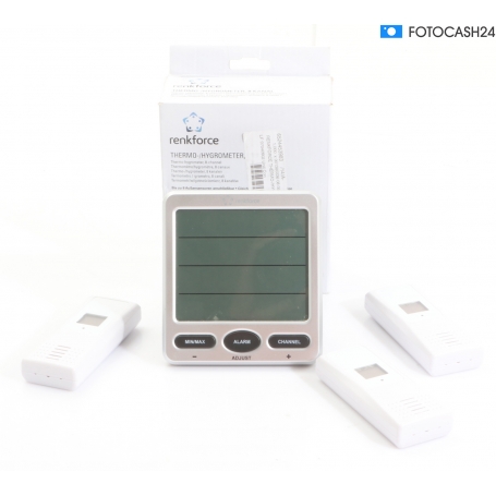 Renkforce TF0073 8 Kanal Funk-Thermo-Hygrometer Messgerät Außensensoren silber (286806)