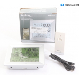Technoline WD2000 Satelliten Wetterstation mit Außensensor Luftdruck Wettervorhersage silber (286837)