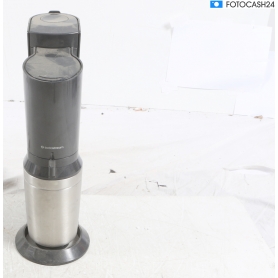 Sodastream Crystal 2.0 Titan Trinkwasser-Sprudler Wassersprudler 2 Glaskaraffen 1 CO2-Zylinder schwarz edelstahl (287091)