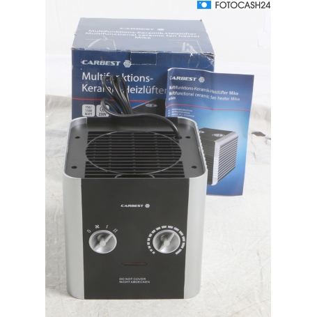 Carbest Mika Heizlüfter Heizgerät Ventilator 750W 1500W Campingwagen Wohmobil Caravan silber grau (287421)