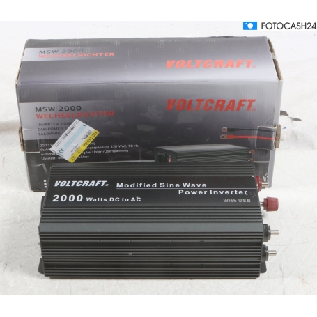 Voltcraft MSW 2000-24-G Wechselrichter Sinuswandler Schraubklemme Schutzkontakt-Steckdose silber (287490)