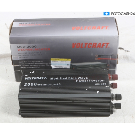 Voltcraft MSW 2000-24-G Wechselrichter Sinuswandler Schraubklemme Schutzkontakt-Steckdose silber (287492)