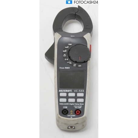 Voltcraft VC-533 Stromzange Strommessgerät Spannungsprüfer True RMS Counts 6000 CAT III 600V schwarz (287570)