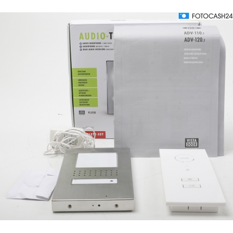 m-e modern-electronics Vistadoor 41137 Türsprechanlage Kabelgebunden Komplett-Set 1 Familienhaus Edelstahl, Weiß (287572)