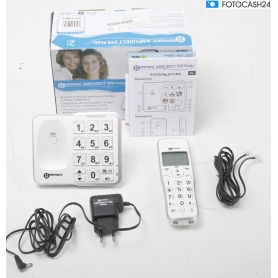 Geemarc AMPLIDECT 295 PHOTO Schnurloses Seniorentelefon Anrufbeantworter, Foto-Tasten Beleuchtetes Display Weiß (287583)