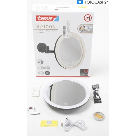 tesa VISIOON LED-Kosmetikspiegel Schwarz (287584)