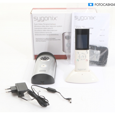 Sygonix SY-3396994 Funk Video-Türsprechanlage Türklingel Hausstation 2,4" LCD-Display 2,4GHz silber (287616)