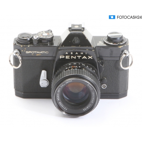 Asahi Pentax SP Spotmatic Schwarz mit SMC Takumar 1,8/55 Objektiv (288050)