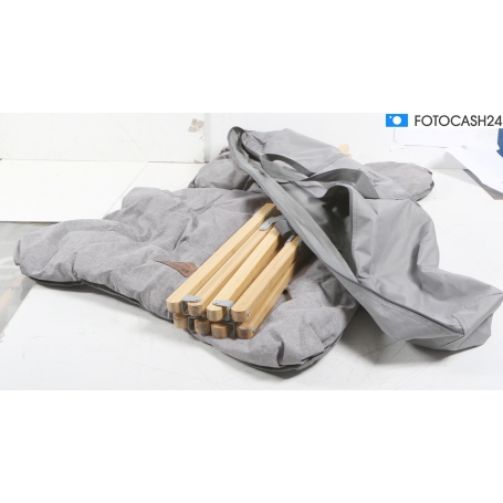 Holiday Travel Lounge Faltsessel Campingsessel Gartenstuhl Klappsessel Terrasse Bambus-Gestell grau (287453)