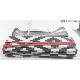 Bo-Camp Lewisham Teppich, 350x270cm, schwarz/weiß/rot (288647)