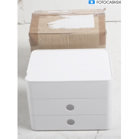 HAN Smart-Box Plus Allison Schubladenbox Aufbewahrungsbox DIN A5 2 Schubfächer weiß (288671)
