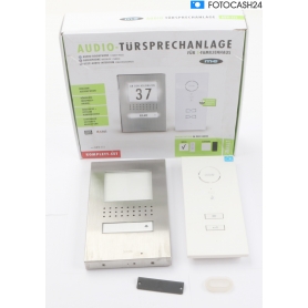 m-e modern-electronics Vistadoor 41137 Türsprechanlage Kabelgebunden Komplett-Set 1 Familienhaus Edelstahl, Weiß (287607)