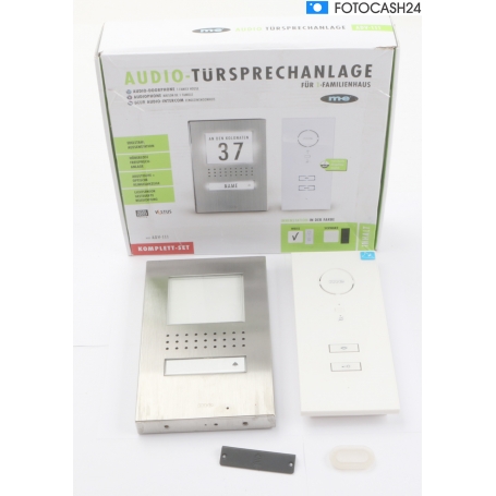 m-e modern-electronics Vistadoor 41137 Türsprechanlage Kabelgebunden Komplett-Set 1 Familienhaus Edelstahl, Weiß (287607)