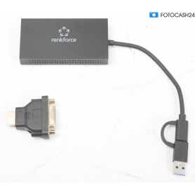 Renkforce RF-4715072 externe Grafikkarte Grafikadapter DDR3-RAM USB 5Gbps HDMI DVI schwarz (287827)
