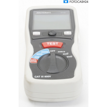 VOLTCRAFT ET-02 digitales Erdungsmessgerät Erdwiderstandsmessgerät CAT III 600V (287839)