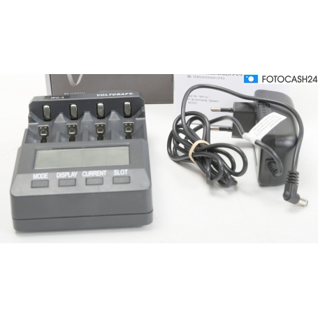 Voltcraft IPC-3 Rundzellen-Ladegerät Batterielader LiIon NiCd NiMH 4 Ladeplätze schwarz (287841)