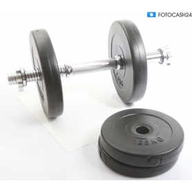 Ironsports 1x Gummi Kurzhantel Gewichte Fitness Bodybuilding 10kg schwarz (237571)