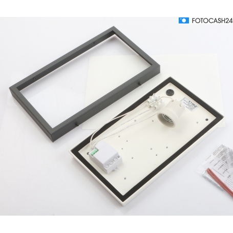 LCD Außenwandleuchte, mit Bewegungsmelder, E27, 13 Watt, graphit/edelstahl (039SEN) (248086)