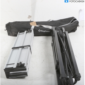 KingCamp Granite Plus Rolltisch, 136x70x70cm, silber/schwarz (289081)