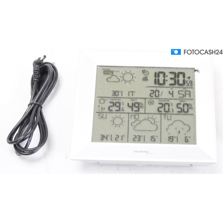 Technoline WD2000 Satelliten Wetterstation mit Außensensor Luftdruck Wettervorhersage silber (289238)