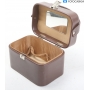 Koffer Retro Leder Koffer ca. 24x17x16 cm Braun (287234)