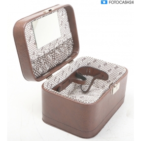 Koffer Retro Leder Koffer ca. 31x18x22 cm Braun (287235)