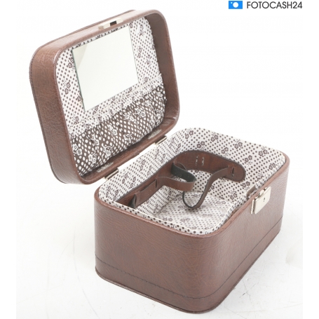 Koffer Retro Leder Koffer ca. 31x18x22 cm Braun (287235)