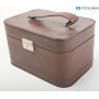 Koffer Retro Leder Koffer ca. 31x18x22 cm Braun (287235)