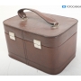 Koffer Retro Leder Koffer ca. 31x18x22 cm Braun (287235)