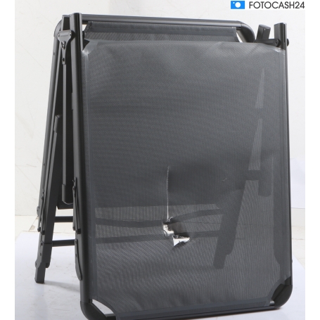 Brunner Marbella High Sonnenliege, 198x64xH48/103cm, Schutzdach, Syntex/Aluminium, schwarz (290029)