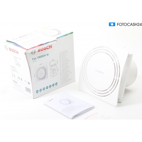 Bosch Fan 1900 DH Badlüfter mit Feuchtigkeitssensor, für 125mm Rohre, weiß (7733703551) (290821)