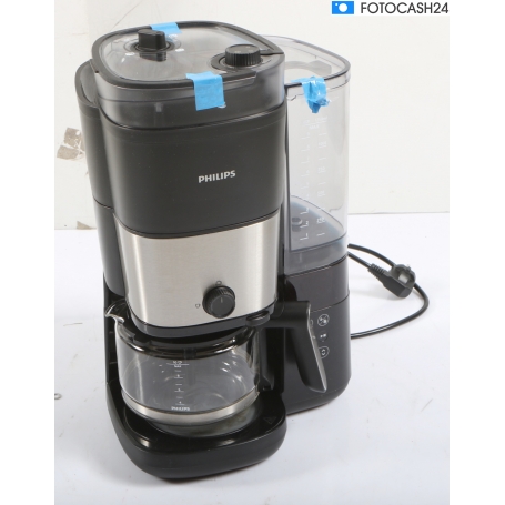 Philips HD7900/01 Kaffeemaschine 10 Tassen Mahlwerk Timerfunktion Warmhaltefunktion schwarz silber (289877)