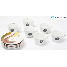 APulum Set x 6 Lavazza Tassen mit Teller Porzelan Tierra Tazzina e Piattino Cappuccino (293942)