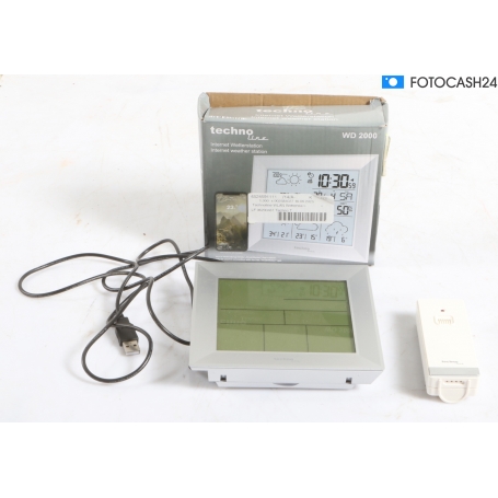 Technoline WD2000 Satelliten Wetterstation mit Außensensor Luftdruck Wettervorhersage silber (294582)